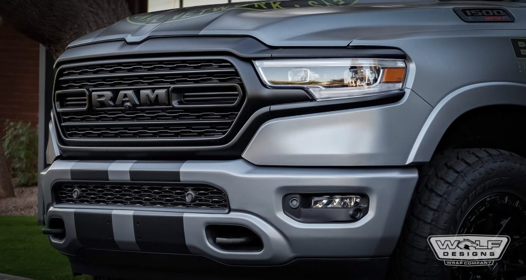 Ram Truck with Grille Chrome Deletes